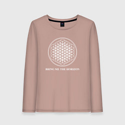 Лонгслив хлопковый женский BRING ME THE HORIZON, цвет: пыльно-розовый