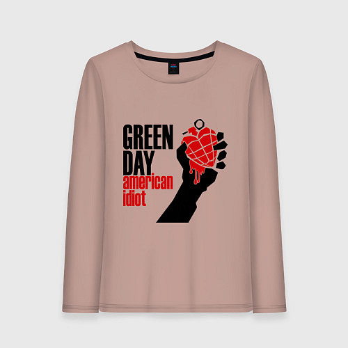 Женский лонгслив Green Day: American idiot / Пыльно-розовый – фото 1