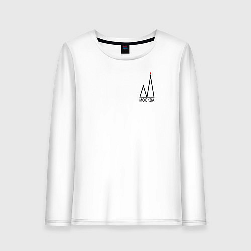 Женский лонгслив Москва-чёрный логотип / Белый – фото 1