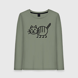 Женский лонгслив Рисунок кота