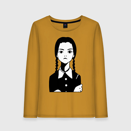 Женский лонгслив Wednesday Addams / Горчичный – фото 1