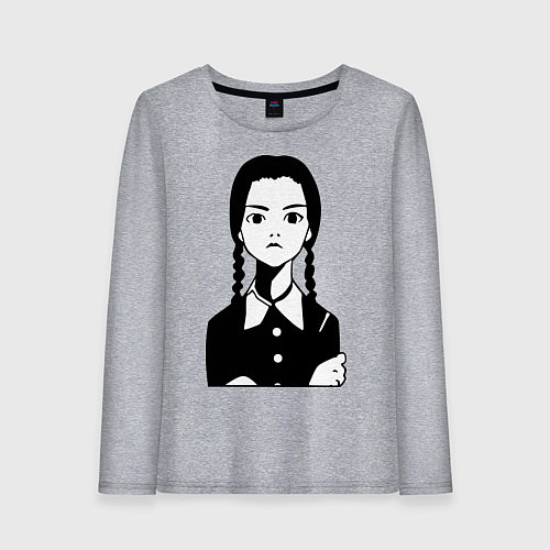 Женский лонгслив Wednesday Addams / Меланж – фото 1