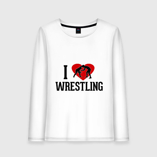 Женский лонгслив I love wrestling / Белый – фото 1