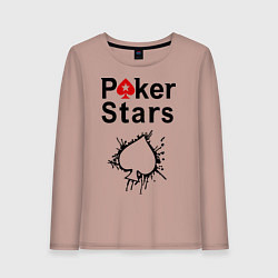 Лонгслив хлопковый женский Poker Stars, цвет: пыльно-розовый