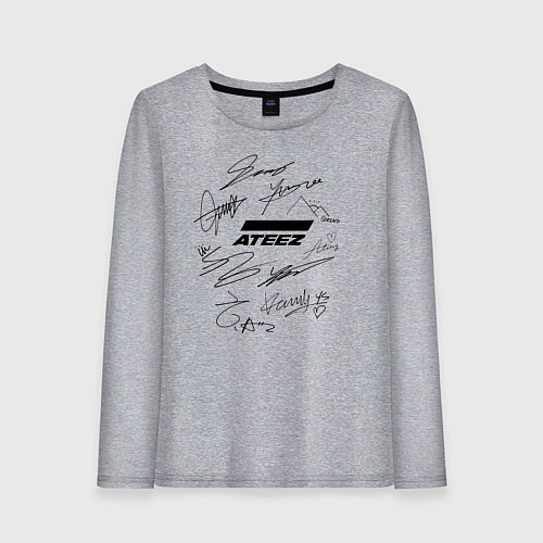 Женский лонгслив Ateez автографы / Меланж – фото 1