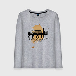 Лонгслив хлопковый женский Сеул Южная Корея, цвет: меланж