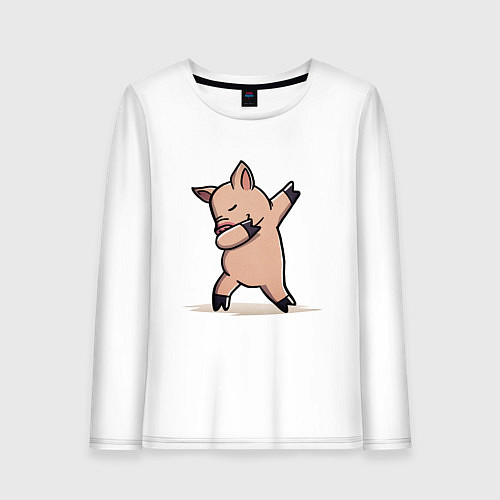 Женский лонгслив Dabbing Pig / Белый – фото 1