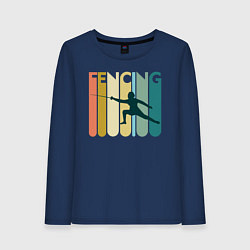 Лонгслив хлопковый женский Fencing, цвет: тёмно-синий