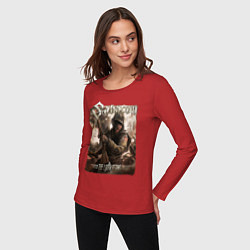 Лонгслив хлопковый женский Sabaton The Last stand, цвет: красный — фото 2