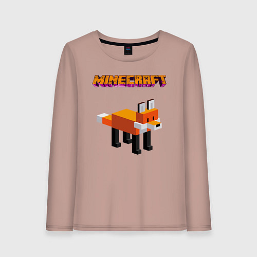 Женский лонгслив Minecraft - лиса / Пыльно-розовый – фото 1