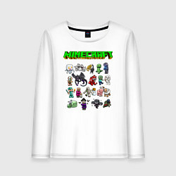 Лонгслив хлопковый женский Minecraft, цвет: белый