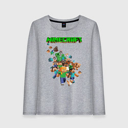 Лонгслив хлопковый женский Minecraft, цвет: меланж