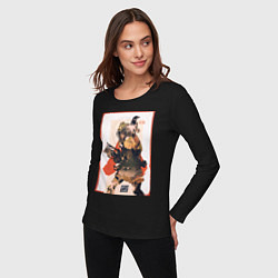 Лонгслив хлопковый женский Apex Legends Bloodhound, цвет: черный — фото 2