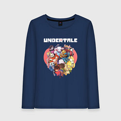 Лонгслив хлопковый женский UNDERTALE, цвет: тёмно-синий