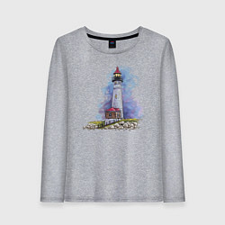 Лонгслив хлопковый женский Crisp Point Lighthouse, цвет: меланж