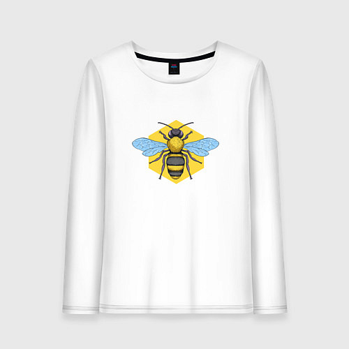 Женский лонгслив Будь шмелее / Белый – фото 1
