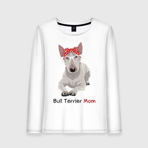 Женский лонгслив Bull terrier Mom / Белый – фото 1