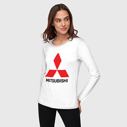 Лонгслив хлопковый женский MITSUBISHI, цвет: белый — фото 2