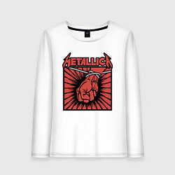 Лонгслив хлопковый женский Metallica, цвет: белый