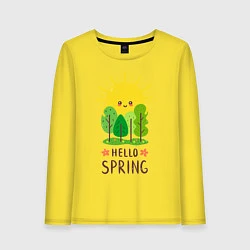 Лонгслив хлопковый женский Hello Spring, цвет: желтый