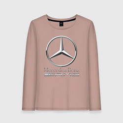 Лонгслив хлопковый женский MERCEDES-BENZ AMG, цвет: пыльно-розовый