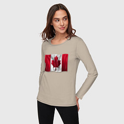 Лонгслив хлопковый женский Канада, цвет: миндальный — фото 2