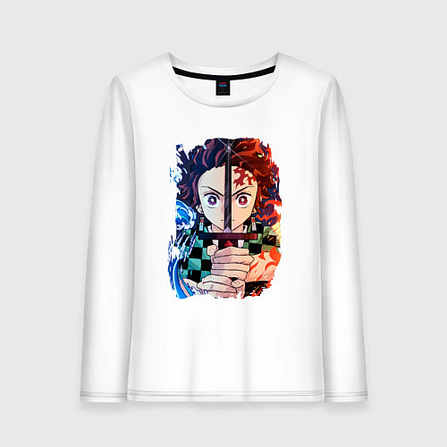 Женский лонгслив KIMETSU NO YAIBA / Белый – фото 1