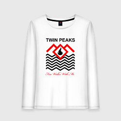 Лонгслив хлопковый женский Twin Peaks, цвет: белый