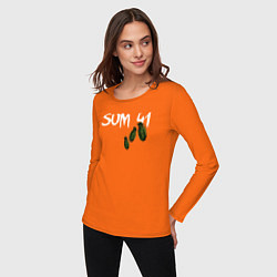 Лонгслив хлопковый женский Sum 41, цвет: оранжевый — фото 2