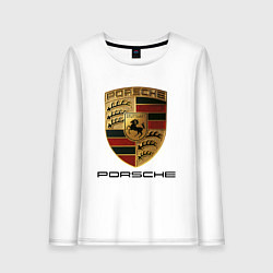 Лонгслив хлопковый женский PORSCHE, цвет: белый