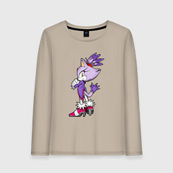 Лонгслив хлопковый женский SONIC Кошка Блейз, цвет: миндальный