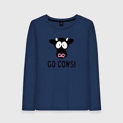 Лонгслив хлопковый женский South Park Go Cows!, цвет: тёмно-синий