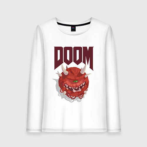 Женский лонгслив DOOM / Белый – фото 1