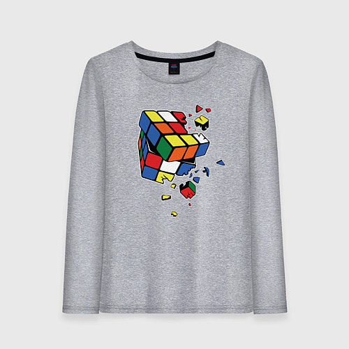 Женский лонгслив Кубик Рубика / Меланж – фото 1