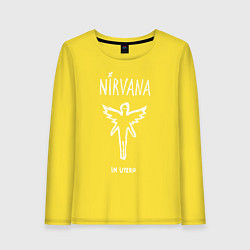 Лонгслив хлопковый женский Nirvana In utero, цвет: желтый