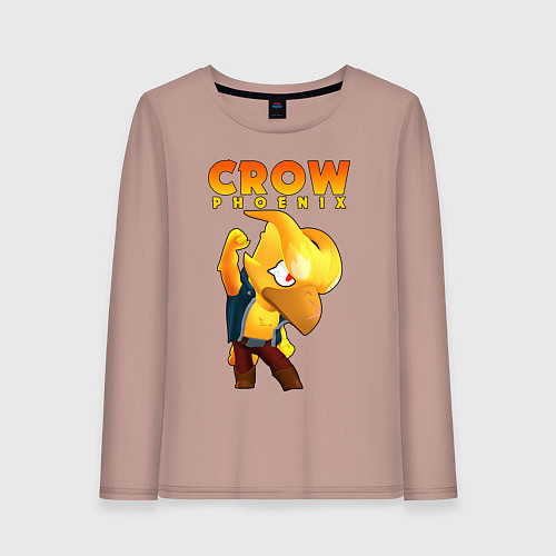 Женский лонгслив BRAWL STARS CROW PHOENIX / Пыльно-розовый – фото 1