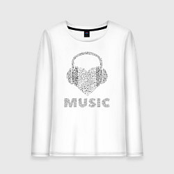 Женский лонгслив Я люблю музыку