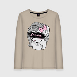 Лонгслив хлопковый женский Senpai, цвет: миндальный