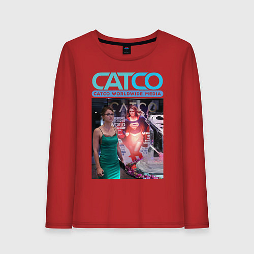 Женский лонгслив Supergirl - CatCo / Красный – фото 1