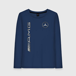 Лонгслив хлопковый женский MERCEDES-BENZ AMG, цвет: тёмно-синий