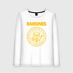 Лонгслив хлопковый женский RAMONES, цвет: белый