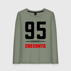 Лонгслив хлопковый женский 95 Chechnya, цвет: авокадо