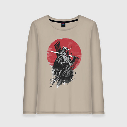 Женский лонгслив Японский самурай / Миндальный – фото 1