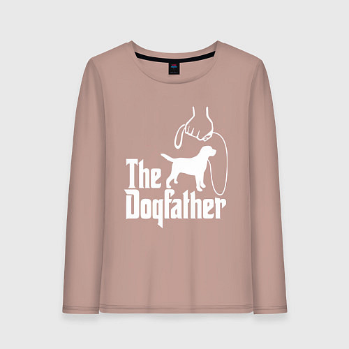 Женский лонгслив The Dogfather - пародия / Пыльно-розовый – фото 1