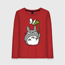 Женский лонгслив Totoro и бабочка