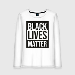 Лонгслив хлопковый женский BLACK LIVES MATTER, цвет: белый