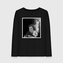 Лонгслив хлопковый женский MASK, цвет: черный