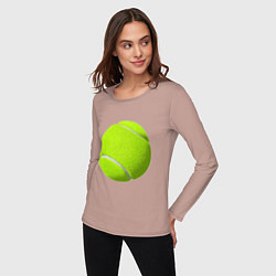 Лонгслив хлопковый женский Теннис, цвет: пыльно-розовый — фото 2