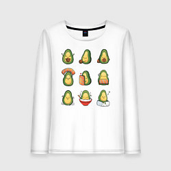 Лонгслив хлопковый женский Life Avocado, цвет: белый