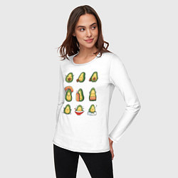 Лонгслив хлопковый женский Life Avocado, цвет: белый — фото 2